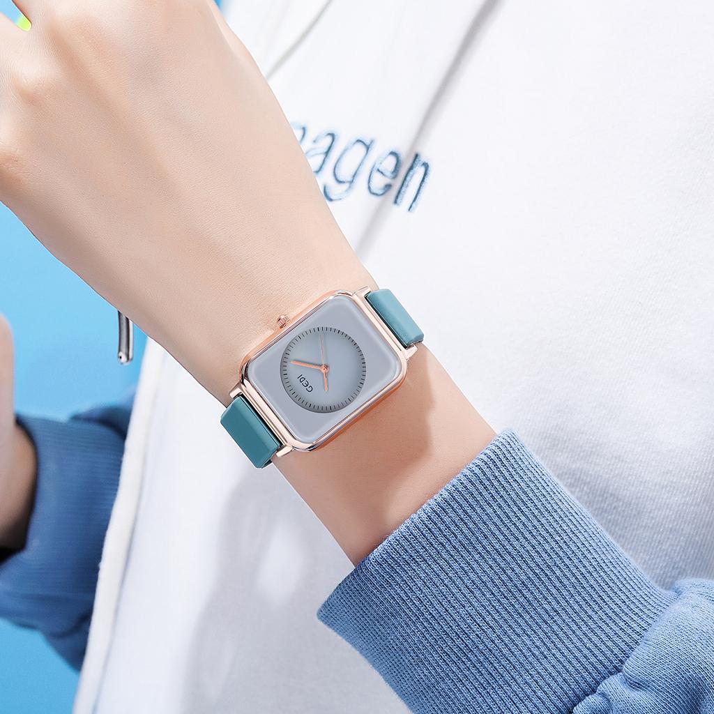 Simple And Skin-Friendly Silicone Belt Female Student Style High Value Summer Square Quartz Waterproof Watch