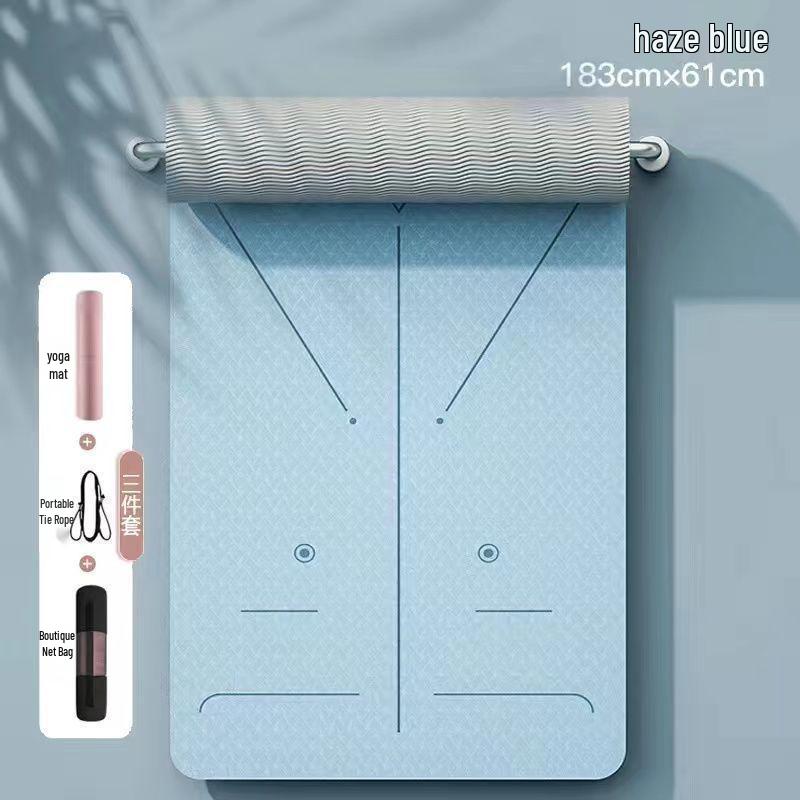 TPE doppelseitige rutschfeste verdickte verbreiterte Yogamatte - Geräuschdämmende Trainingsmatte für den Heimgebrauch (Kleine Mängel)