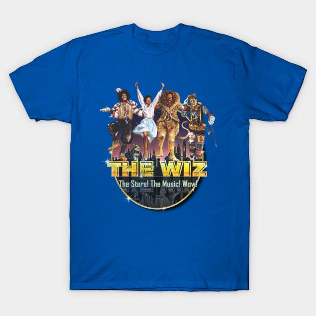 

Men Black Print T-shirt The Wiz 1978 Vintage No-Cut Transfer Paper Print Cotton Tshirt 3XL королівський синій колір