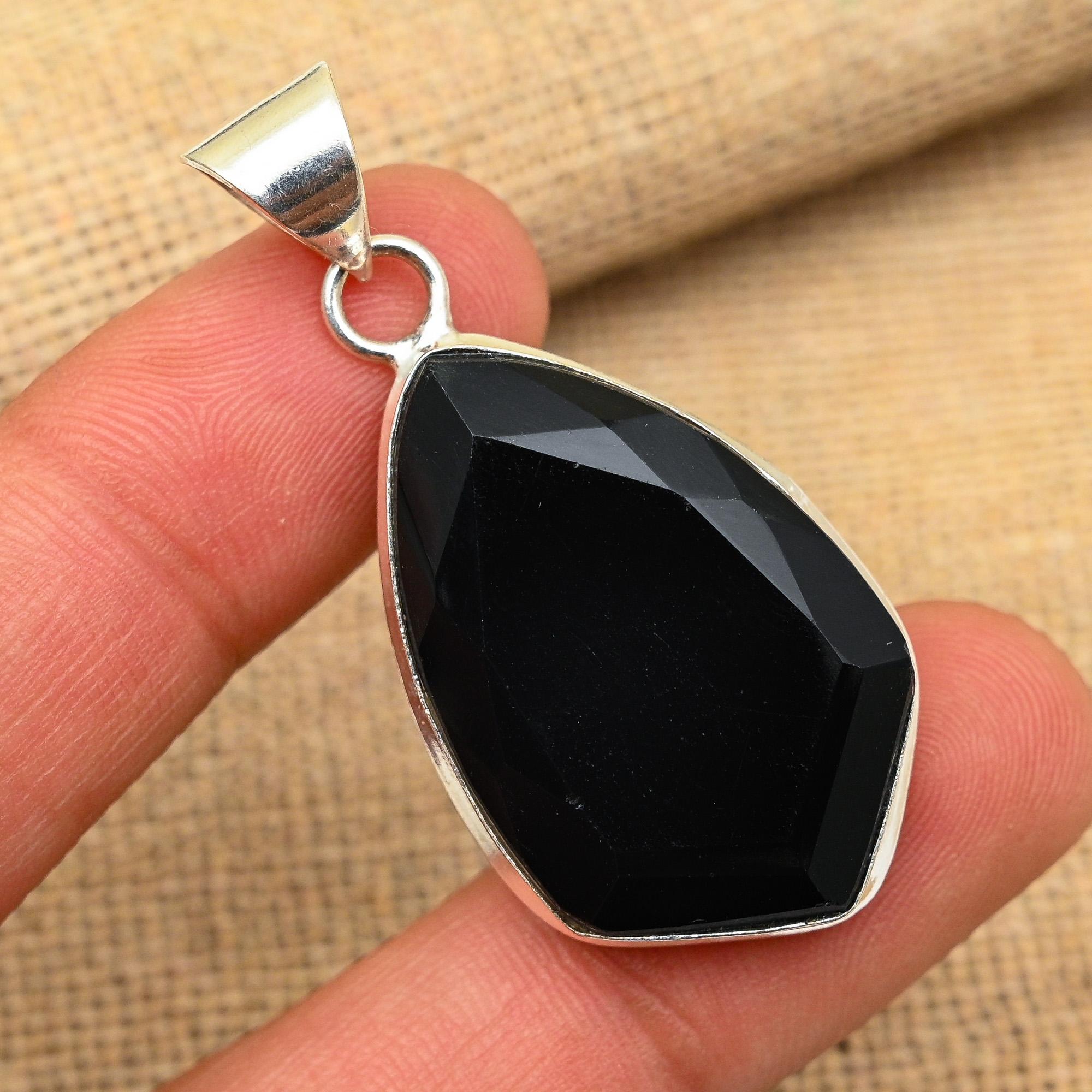 

Black Spinel Gemstone Handmade 925 sterling Silver Jewelry Pendant For Her
