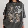 Vintage Dancing Skeleton Shirt, Celestial Skeleton Graphic Tee, Gothic Halloween T Shirt, Skeleton Vintage Style, Y2K Halloween Graphic Tee