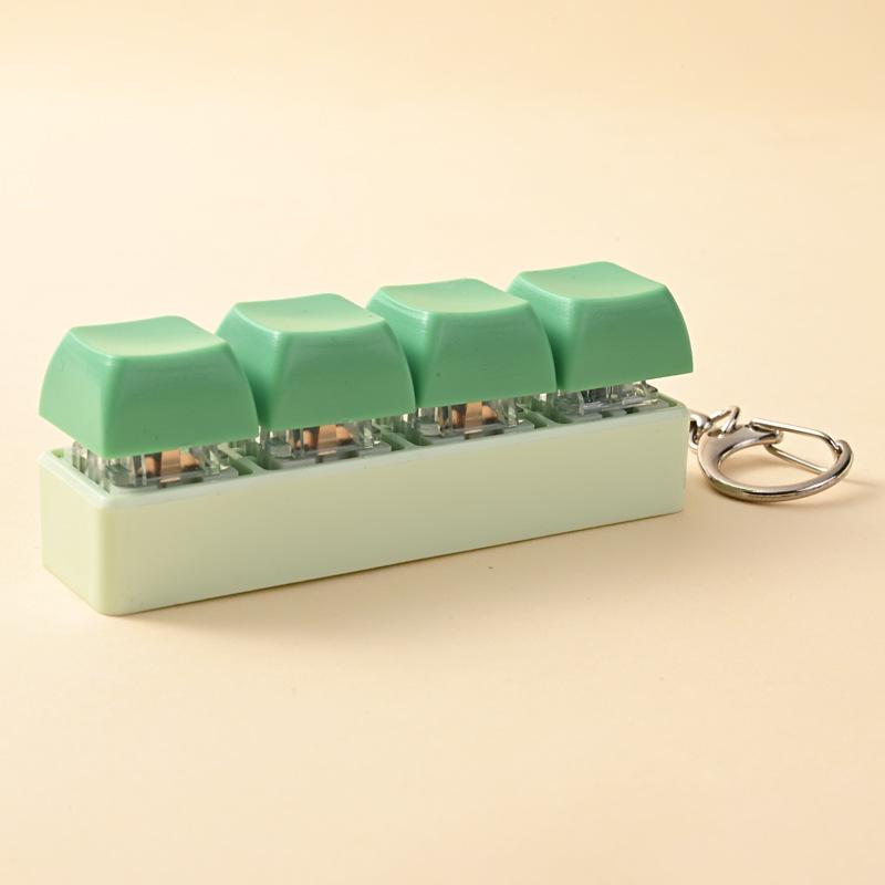 4 Keys Button Keycap Stress Relief Adult Fidget Toy Keychain 4 Keys Keyboard Fidget Gadgets Toys Diy Keyboard Keychain Toys