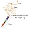 Collana di Perle Multicolore Lava 7 Chakra Guarigione Equilibrio Collane e Ciondoli da Donna Ciondolo Collana Gioielli Spirituali Yoga Reiki