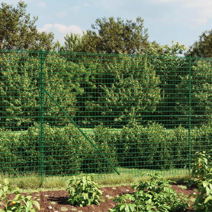 VidaXL Clôture en Treillis Métallique avec Bride, Panneau de Clôture Décoratif, Barrière de Protection Jardin Patio 154149