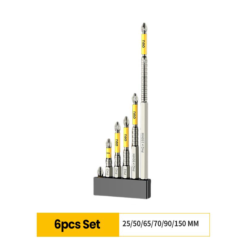 6/12 Pack Magnetic Screwdriver Bits Non-slip Shockproof Phillips Impact Bits Hex Shank Alloy Steel Bits Suitable for Power Tools