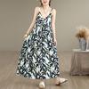 Sleeveless Strap Plus Size Cotton Vintage Flora New In Dresses For Women Casual Loose Long Summer Dress Elegant Clothing