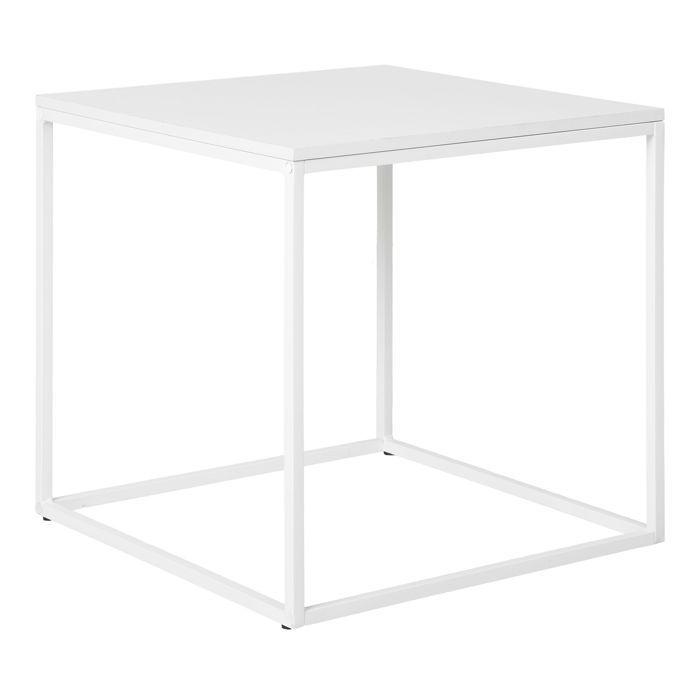 Table basse carrée 45x45 cm en métal blanc - VITEA