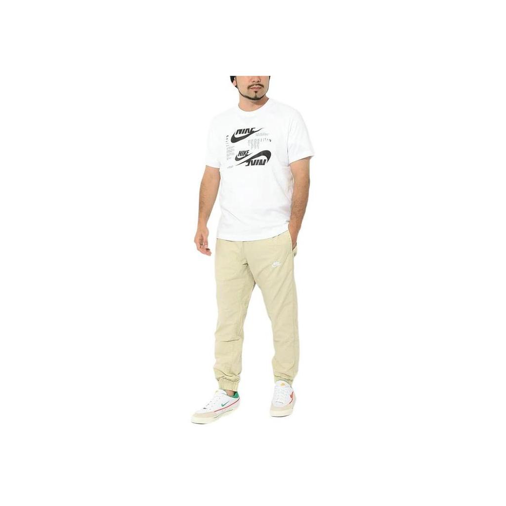 Nike Logo Print Crew Neck Short Sleeve T-Shirt Men Tops White DR7816-100