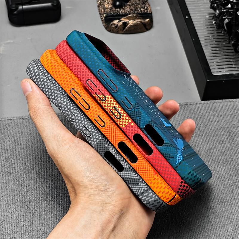 For Honor 600 Pro Case For Magsafe Magnetic Carbon Fiber Striped Pattern PC Lightweight Hard Cover