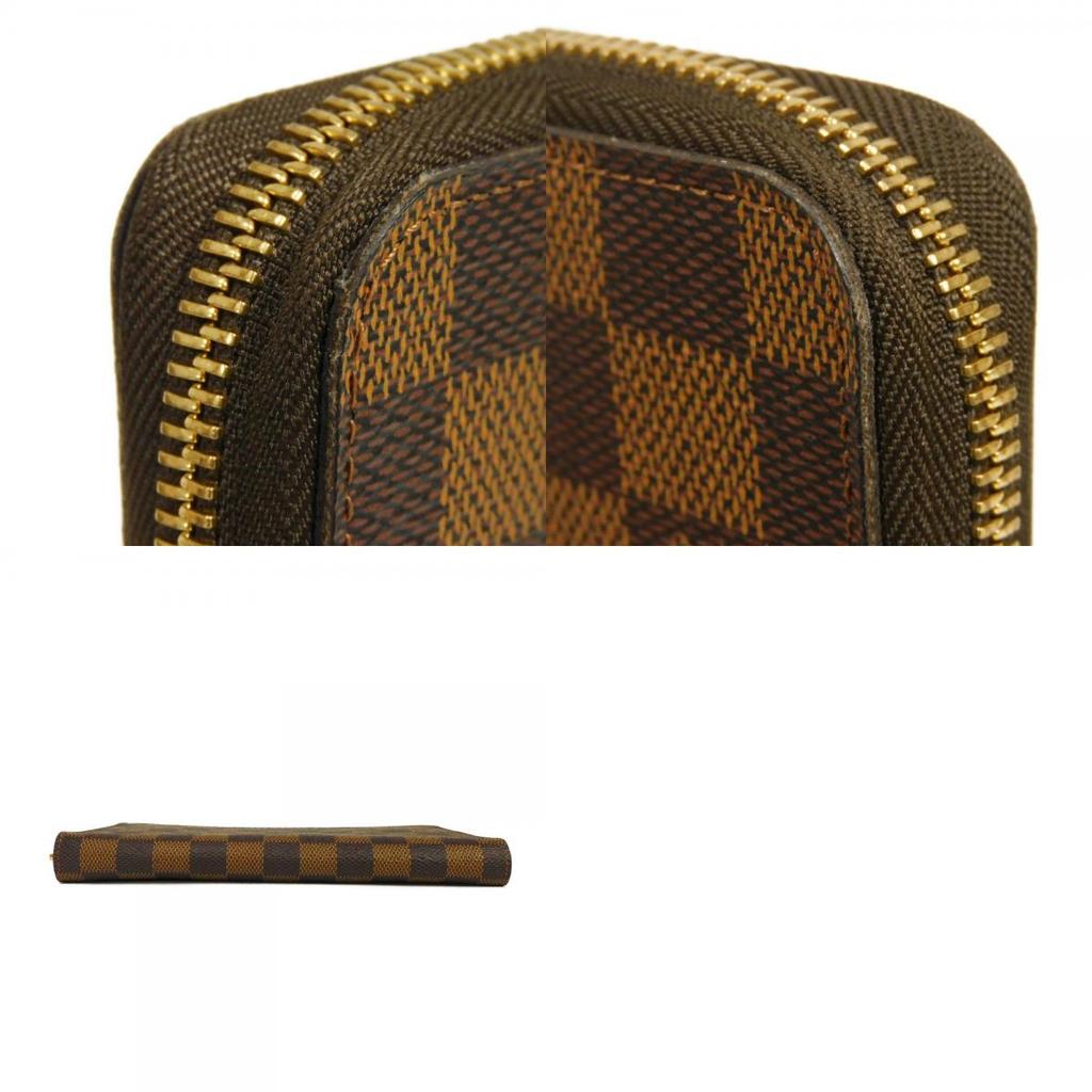 Used 12564 Zippy Organizer N60003 7940 Old Model Logo Brown Zip Around Card Case Coin Purse Damier Ebene Unisex from