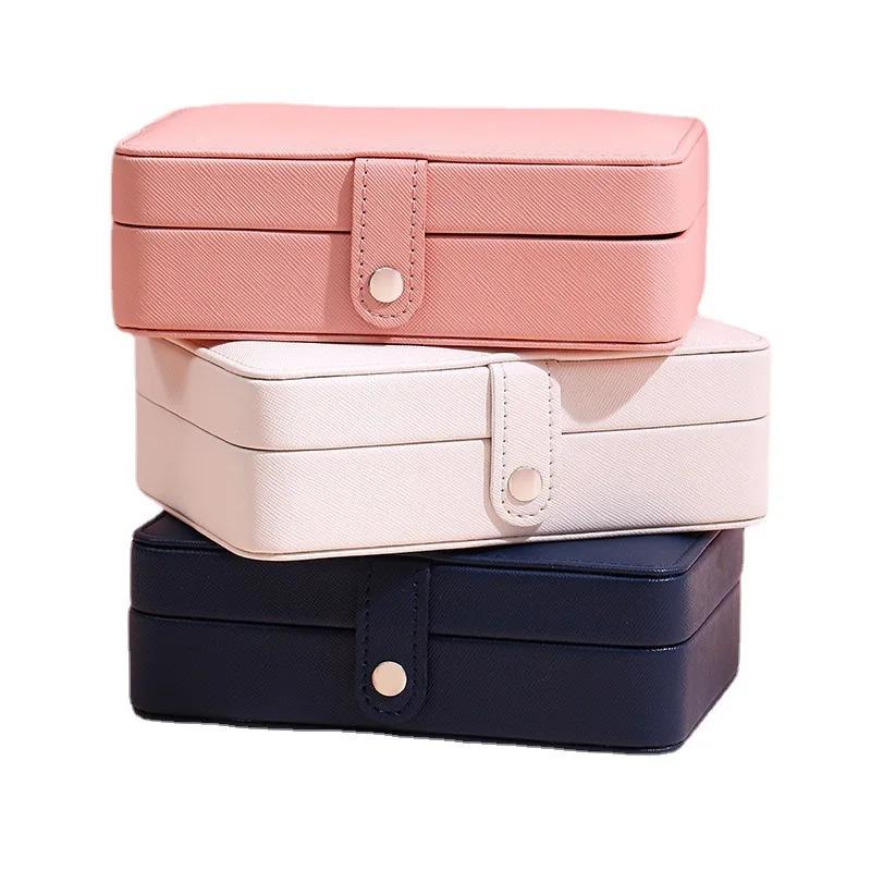 Korean Version Simple Ins Style Portable Jewelry Storage Box 2024 New High-end Exquisite Large Capacity Travel Jewelry Bag Bag