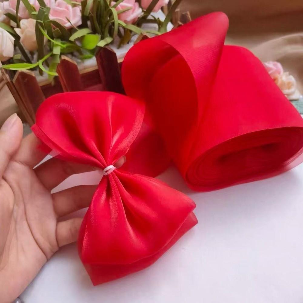 8cm 8CM Wide Flowing Light Ribbon Sparkling Material Gift Wrapping Tape DIY Crafts Ribbon Chiffon Organza