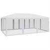 Vidaxl Namiot Imprezowy Z 10 Ścianami Z Siatki, Biały, 6X4 M, Hdpe