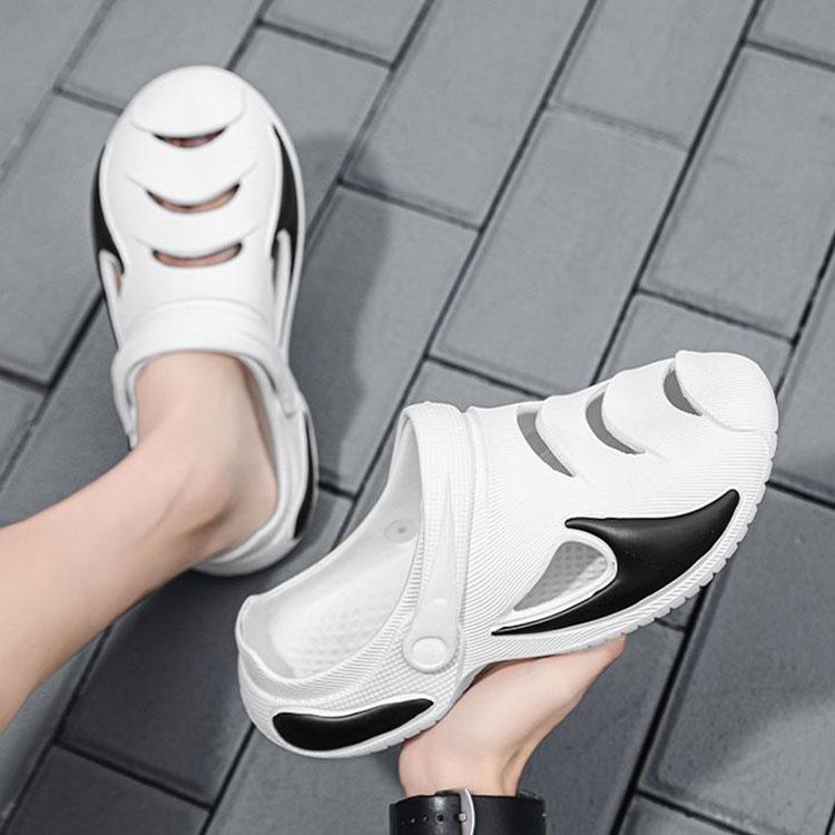 Cave Shoes Men's Summer Outer Wear Beach Anti-slip Slippers Thick Bottom Super Soft Wrapped Toe Sandals Dual Purpose