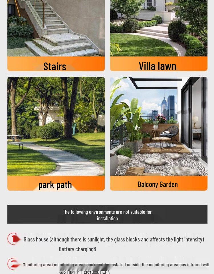 Waterproof Solar Outdoor Garden Fence, Courtyard, and Stair Step Lights