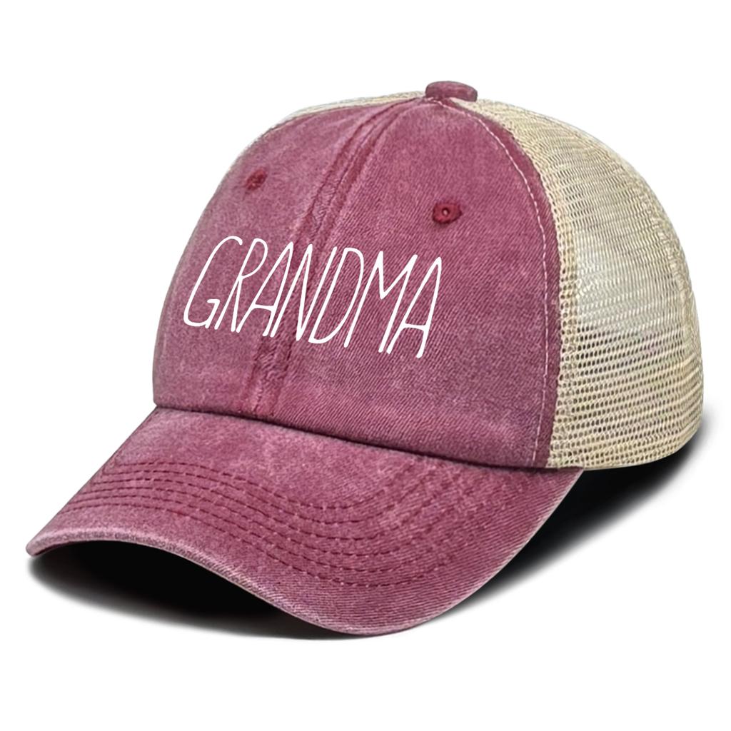 DAD And MOM Mesh Cap Adjustable Trucker Hat Grandpa Grandma Caps Distressed Snapback Baseball Cap Ideal Choice For Family