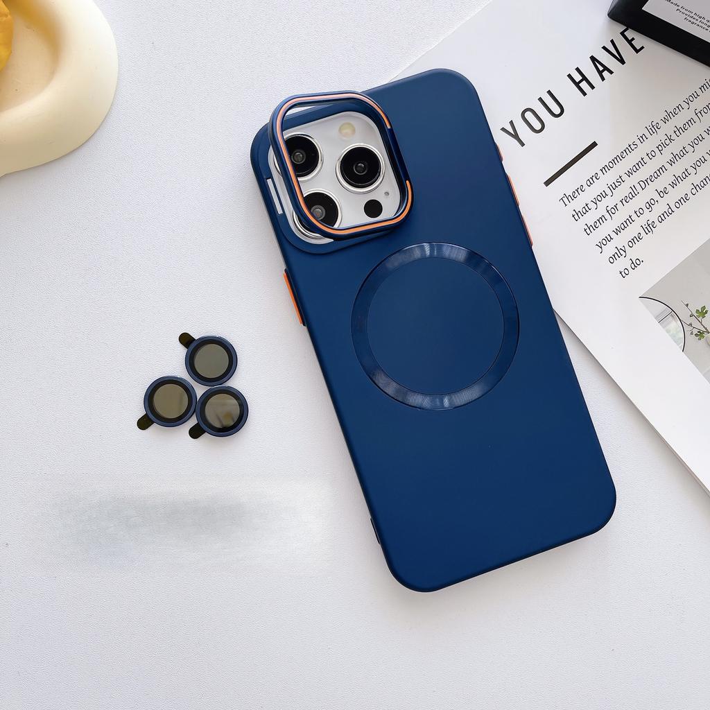 Applicable To IPhone15, ROP, Max Stand, Magnetic Phone Case, Lens Film, Matte Full Cover for IPhone 14 /15