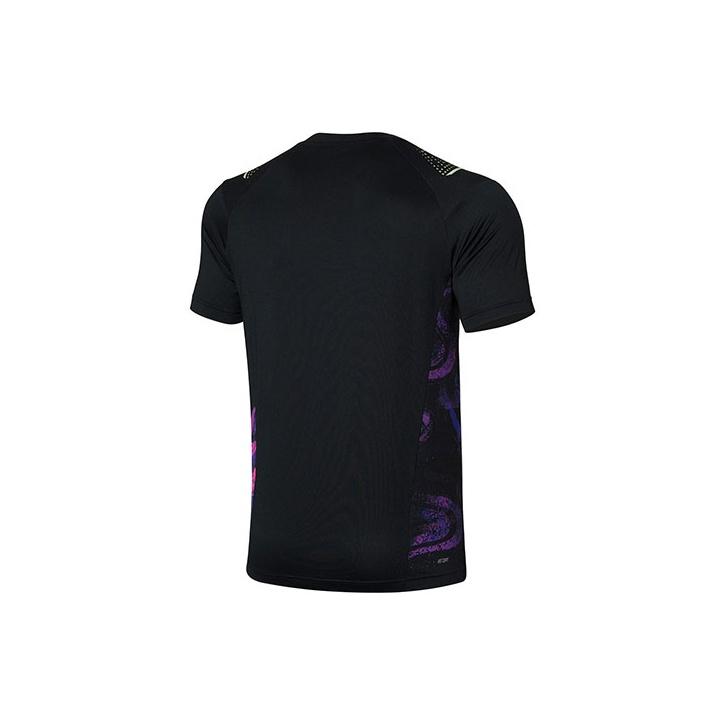 Li-Ning Ping Pong Series Quick-Dry Sports Round Neck T-Shirt Unisex Tops Black AAYR361-2