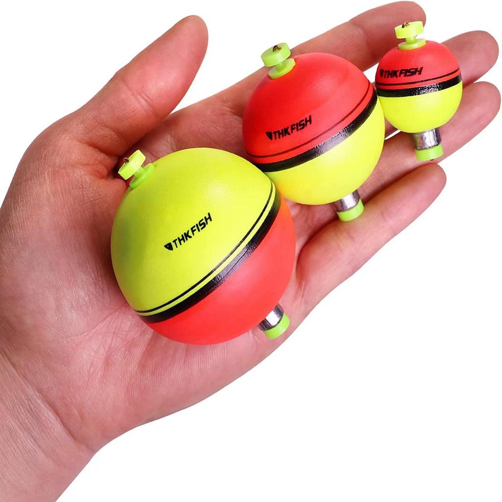 THKFISH Fishing Ball EVA Foam Round Freshwater 18g Floats, Floats, 5-Pack, Floats, Snap-On Spring, & Saltwater,