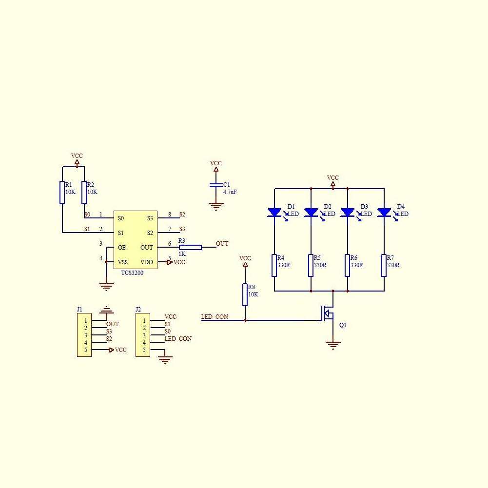 GY31TCS230 TCS3200 Color Sensor Identification Sensor Module 3~5V Color Detection