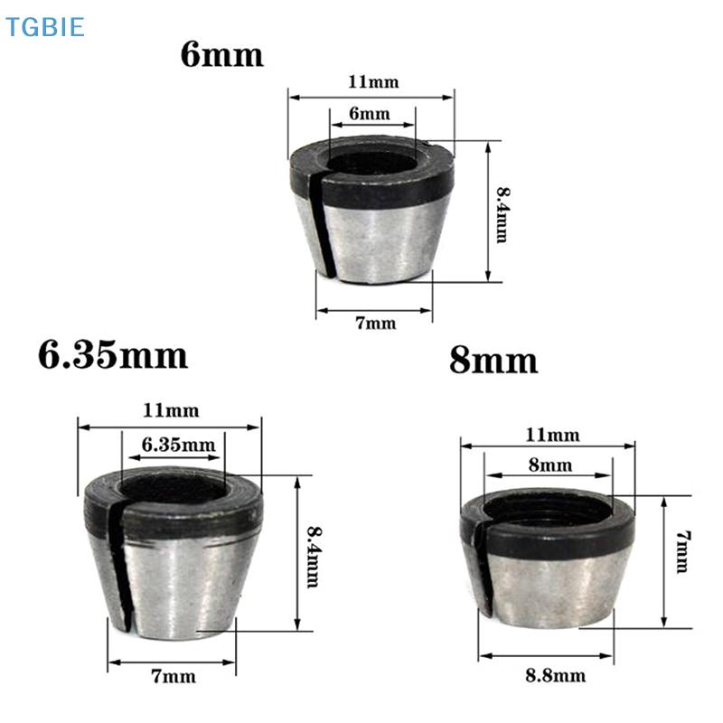 [TL][TL]3pc/lot 6mm/6.35mm/8mm High Precision Adapter Collet Shank Router Tool