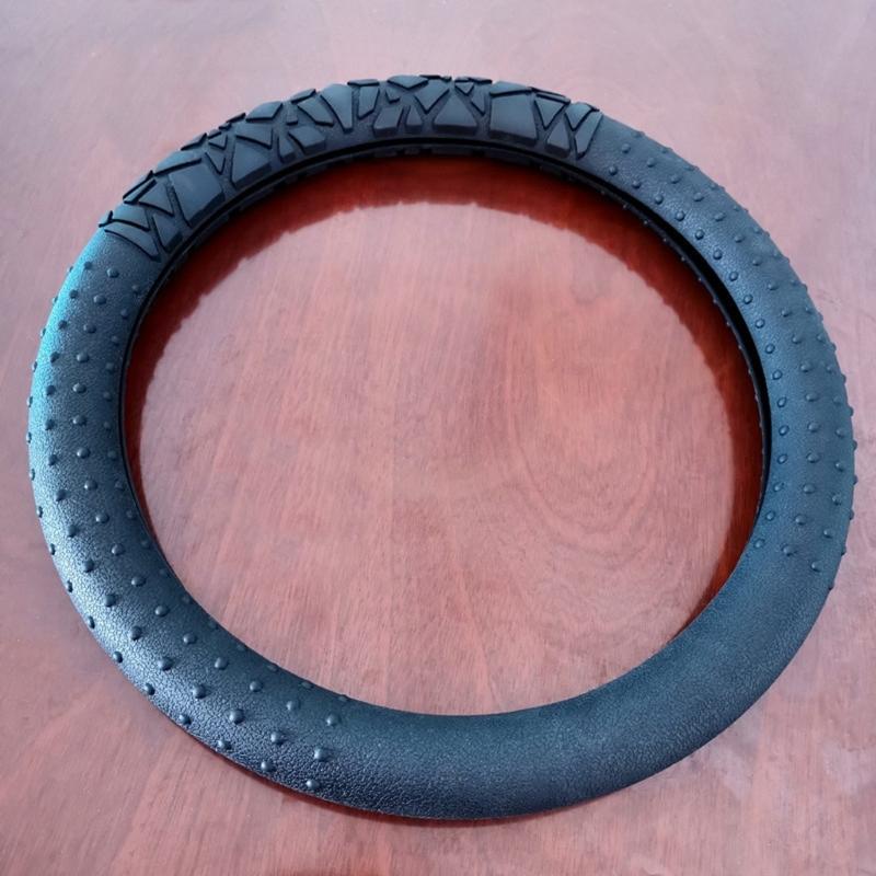 Car Steering Wheel Protector Covers 15inch Anti Slip Cover Elastic Geometric Pattern Cover Silicone Car Accessories
