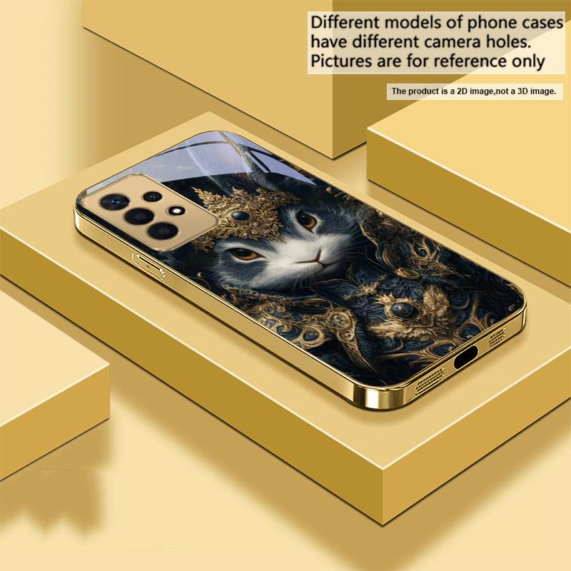 Der Tiger der Krone Für Samsung A 01 52S A04 A05S A10 A12 13 22 23 24 36 42 M02 Note 10 20Ultra 8 9 Goldene Glas-Handyhülle