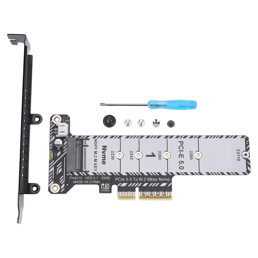 PCIe 5.0 To M.2 NVMe Adapter Card for 2230/42/60/80/110 SSD M. 2 NVME SSD To PCIe X4 Adapter Expansion Card (Not for SATA NGFF)