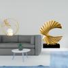 Crystal Sculpture Metal Resin Figurine Desk Indoor Ornament Abstract Artwork Statue Stand for