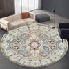 WTEMPO Round Ethnic Style Carpet Full Shop Washable Living Room Carpet Foldable Floor Mat