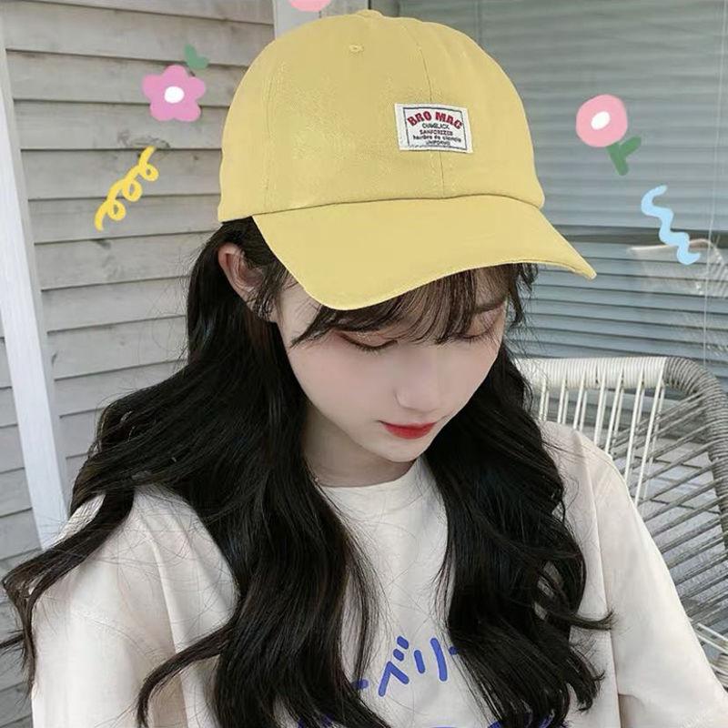 Men and Women General Baseball Cap Soft Top Baseball Cap Sun Hat Cloth Label Letter Duck Tongue Cap