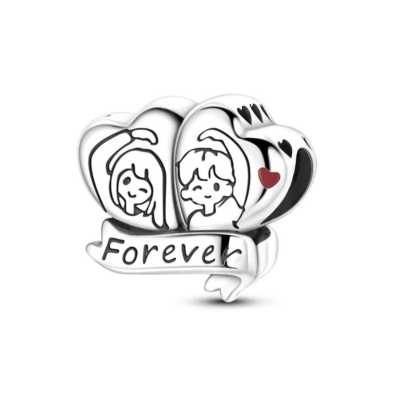 925 Silver Charm Beads Love Heart Charms Pendant Fit Bracelet DIY Women Valentine's Day Jewelry Gift
