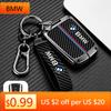 VMMD7 Car Sticker Carbon Fiber Zinc Alloy Car Remote Smrat Key Case Protector Holder Bag Shell For I3 I8 Series Keyless Keychain A