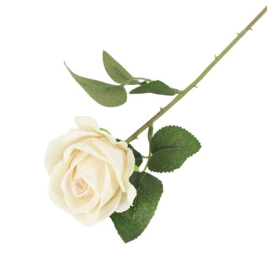 10Pcs Artificial Velvet Rose Realistic Long Stem Fake Flower with Green Leaves Home Office Wedding Party Faux Flower Decoration Valentine's Day Gift