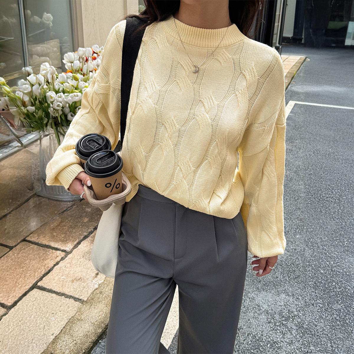 

European and American Y2K Spice Girls Solid Color Long Sleeve Sweater Top Wool Women s Autumn XL абрикосовий