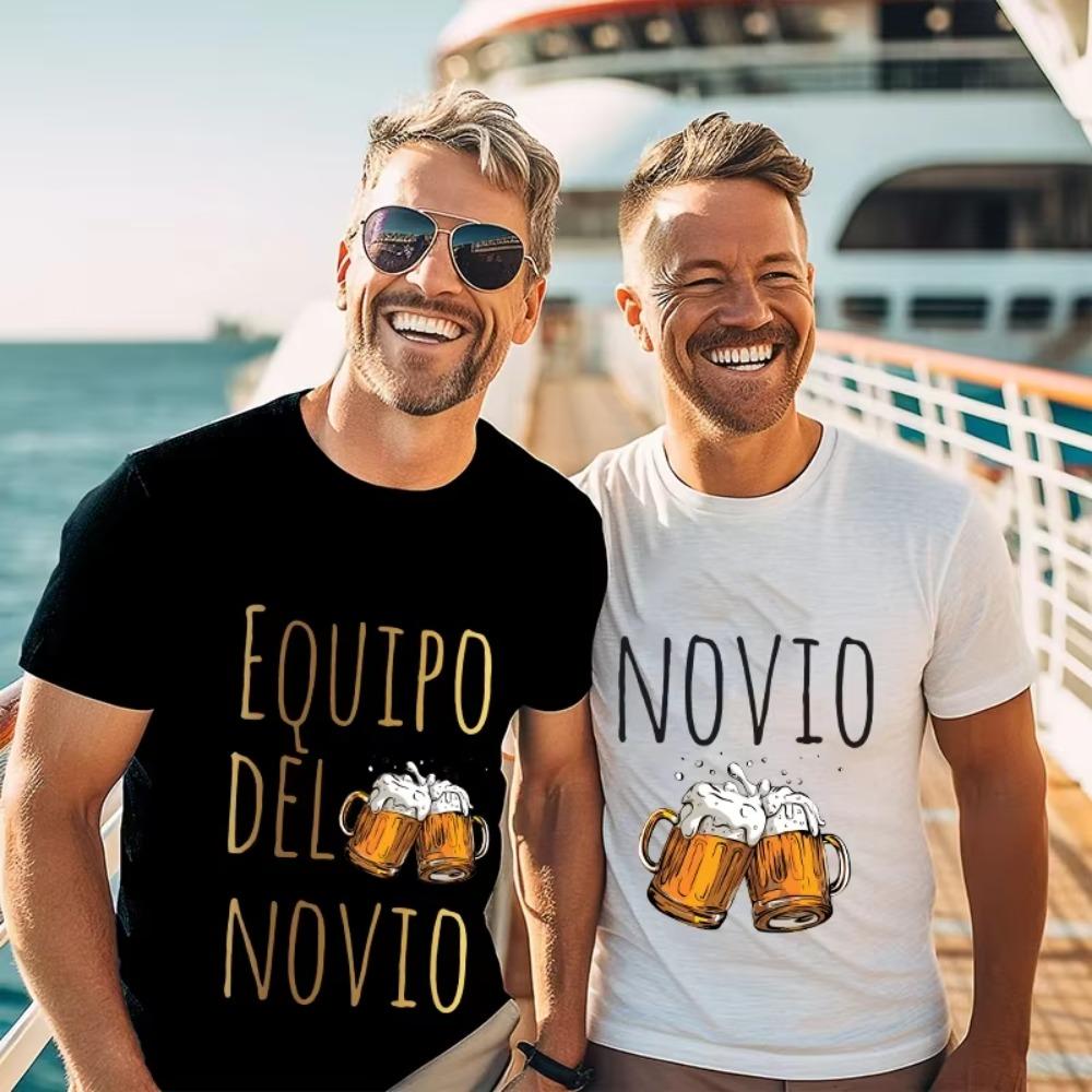 Evg Future Team Groom Man T Shirt Spanish Single Farewell Bachelor Party Tees Wedding Tops Father's Day Beer Graphic Tshirt