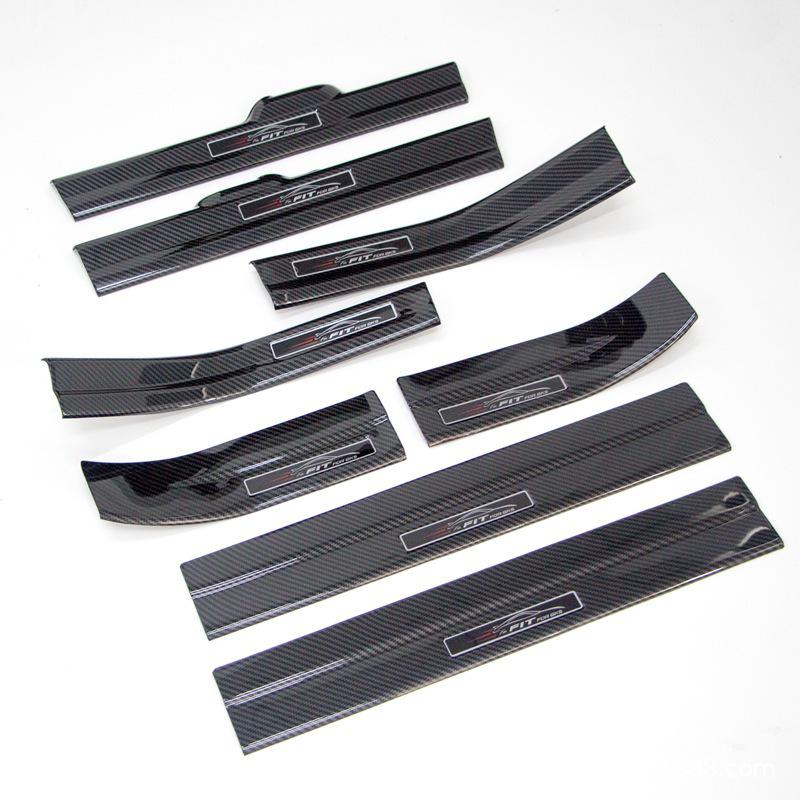 10th Gen Fit Carbon Fiber Door Sill & Rear Guard Plate Set