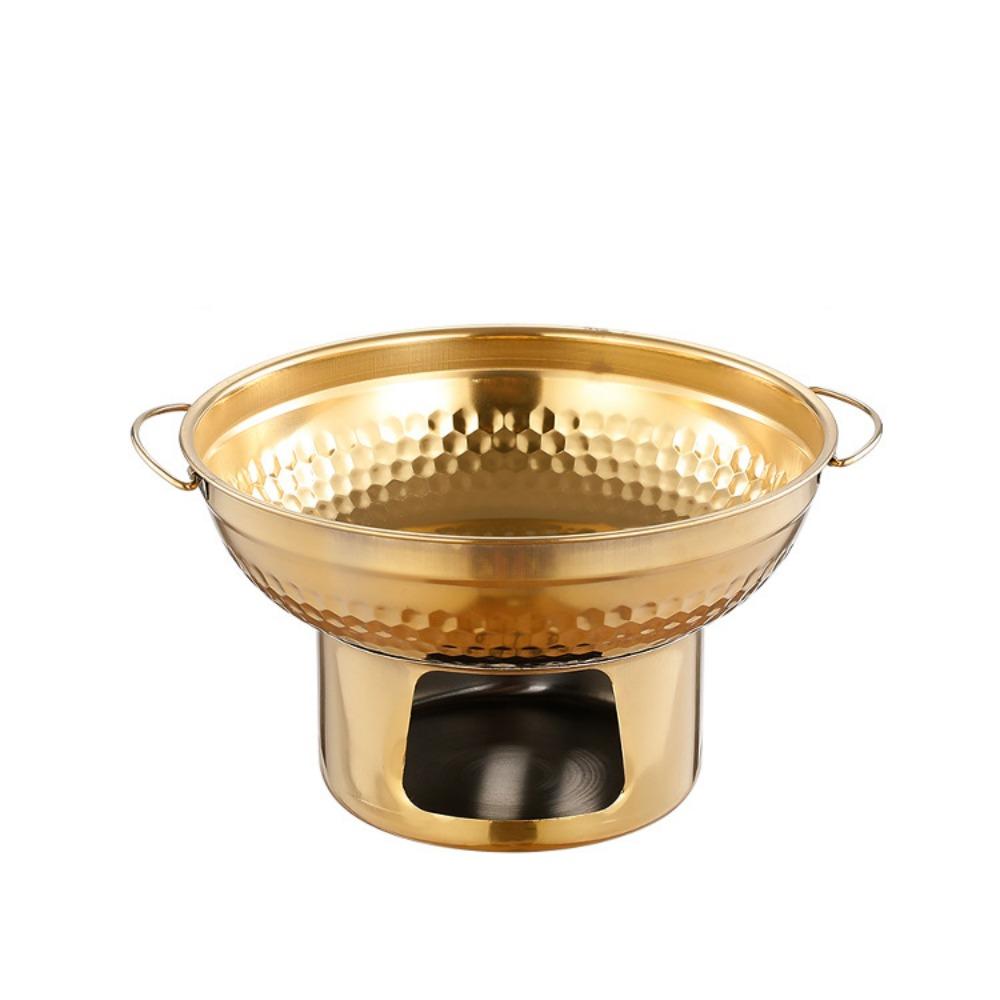 Fast Heating Stainless Steel Hot Pot Thickened Dessert Holder Double Ears Hot Pot  Food Serving