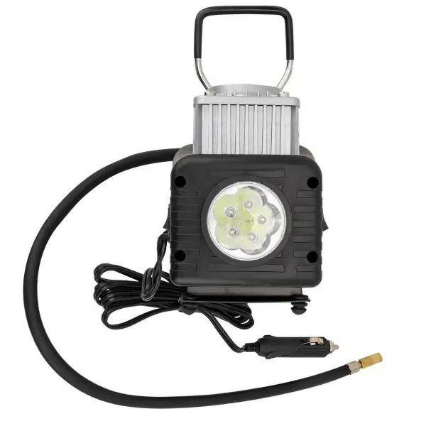 Compressor de carro 12V compressor de pistão duplo 65l/min com manômetro, mala