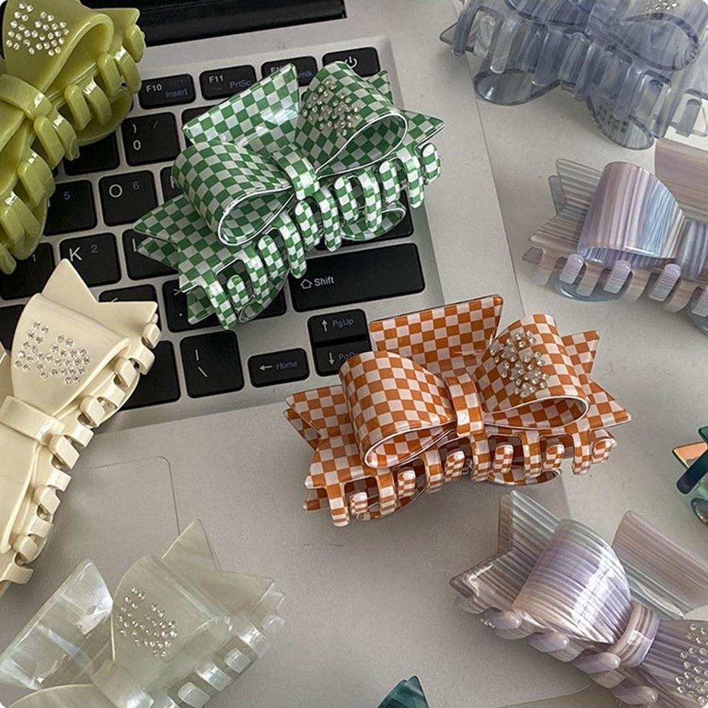 Korean Style Acetate Shark Clip Elegant Small Hair Clip Sweet Bowknot Hair Claw  Girls
