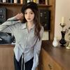 POLO Neck Pleated Slim Top Women's French Solid Casual Irregular Tops Vintage Harajuku Korean Y2k Top Spring and Summer