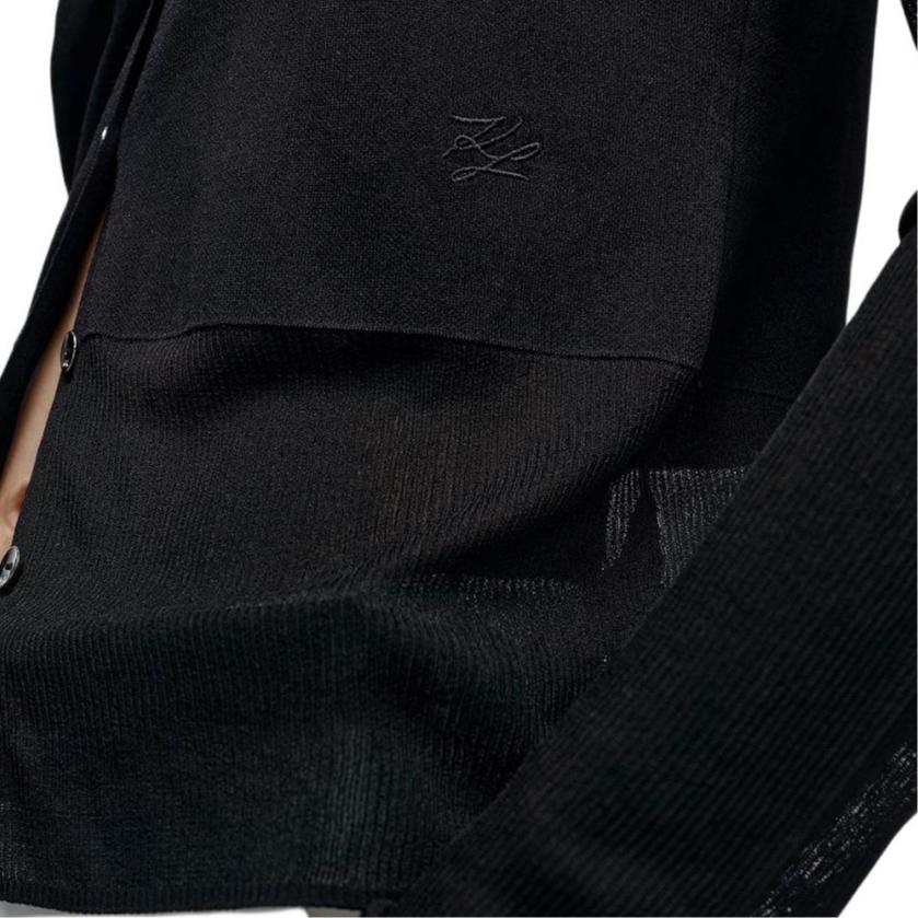 Karl Lagerfeld French Elegant Daily Commuting Dating Outfit Light Luxury Texture Trendy Outing Party Button Solid Color Cardigan Knitwear K26L2202