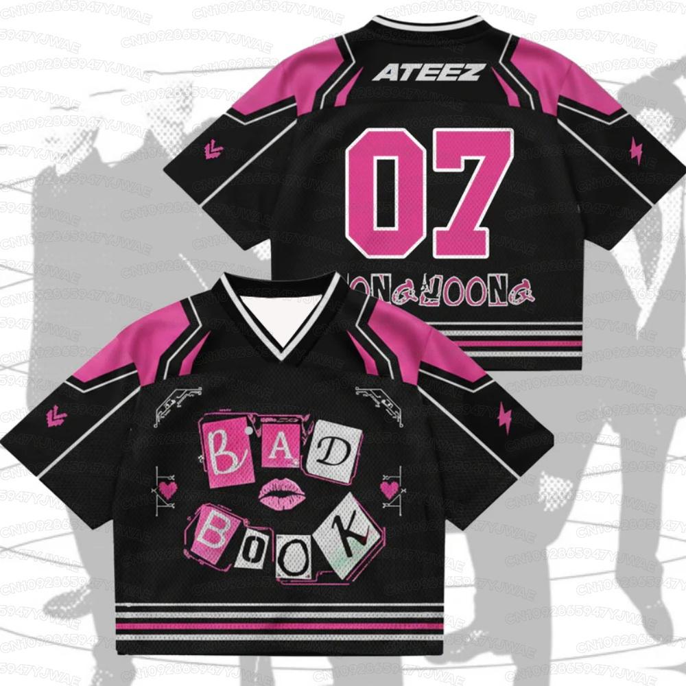 Summer Men's Women's Short Sleeve Jersey Kpop Fans Gift Golden Hour Part 5 ATEEZ Album T-shirt Tops Jsersey