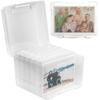 Transparent Photo Storage Boxes with 6 Inner Photo Cases Greeting Card Storage Box  Stickers