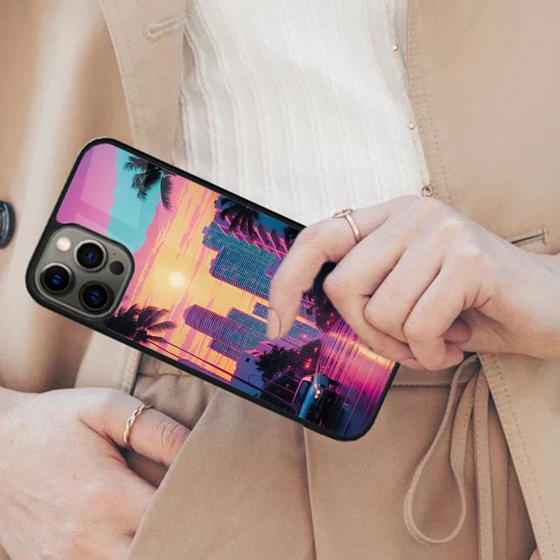 Synthwave Retro 80s Neon Magnetic Phone Case For APPLE iPhone 17 Air 16 14 13 12 Pro Max 15 Plus Wireless Charge MagSafe Cover