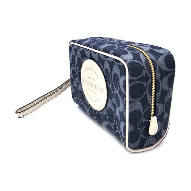 New COACH DempseyBoxy Leather Cotton Small Square Bag, Camera Bag, Makeup Bag, Clutch Trumpets Women's Denim C4230-IMDEI