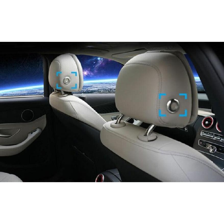 Ring Trim For Benz GLE GLS Silver Aluminum 2016- Seat Headrest Adjust Button