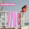 1 Pc Large Oversized Beach Towel 31''X71'', Microfiber Pool Towel, Pink Striped Quick Dry Cabana Swim Towel