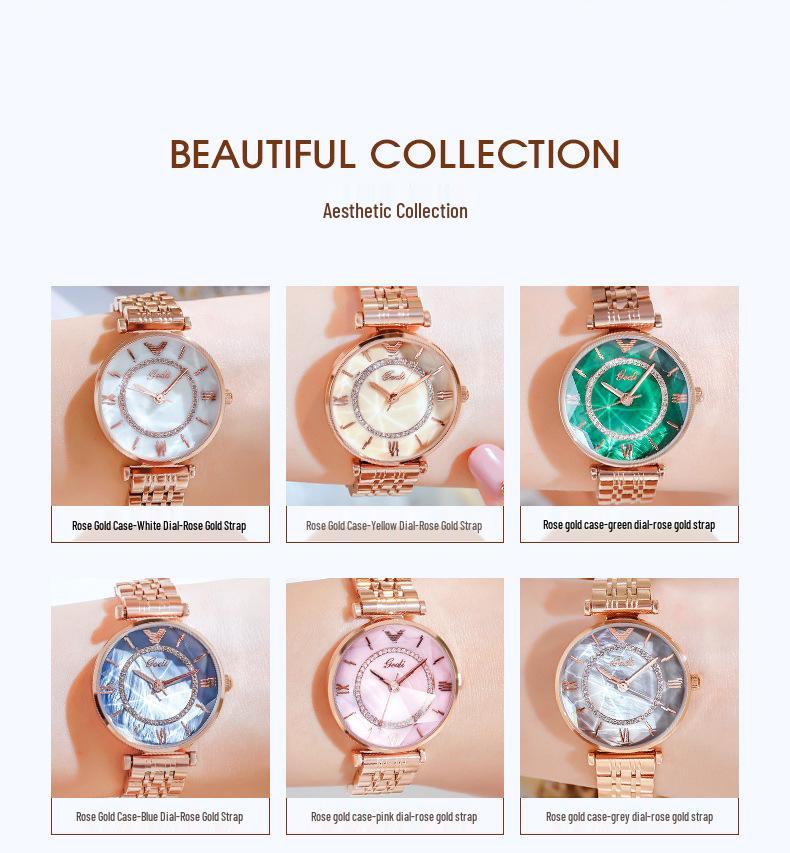 GEDI Women's Fashion Casual Steel Band Quartz Watch - Simple Luxury, Versatile Design