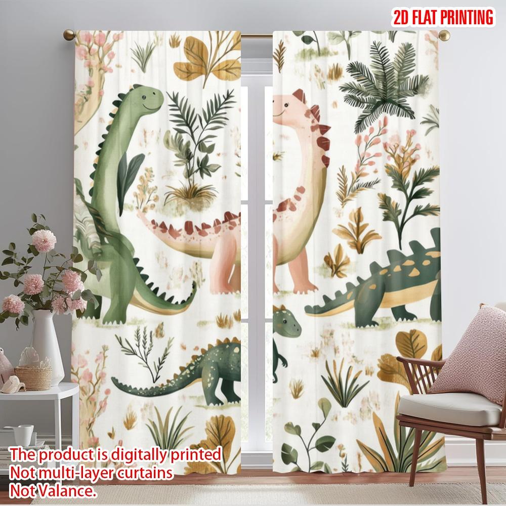 

2pcs,2D plane printing Curtain Popular DinoDreams Versatile Polyester Fabric (without rod) Room Decor Perfect for Bedroom, 52.50×116.00 CM 2pcs